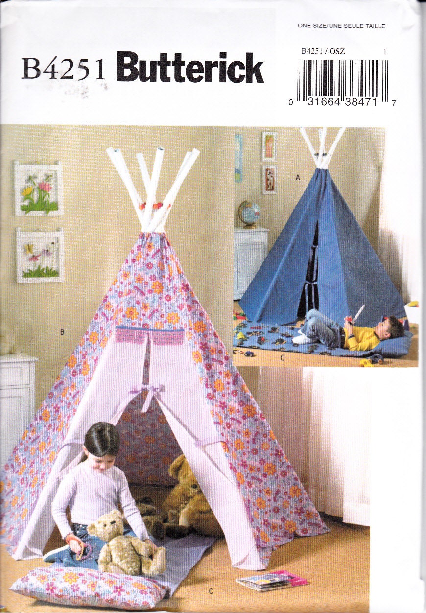 Butterick 4251 Teepee Mat Sewing Pattern Girl by patternsandcrafts