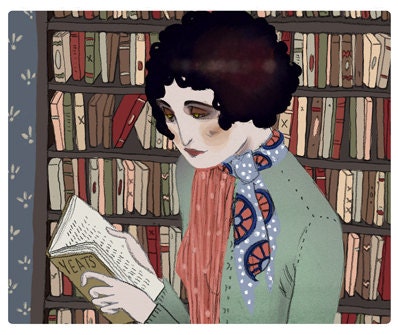 5"x7" Reading Yeats print