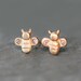 Tiny Bee Stud Earrings in 14k Gold with Diamonds