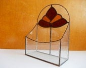 Vintage Glass Terrarium Box : Stained Glass Planter
