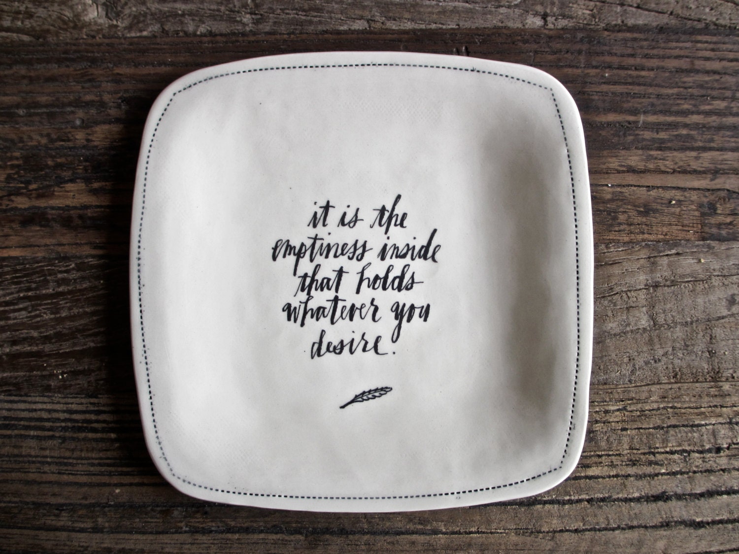 6.5" square calligraphy plate (it is the emptiness inside).