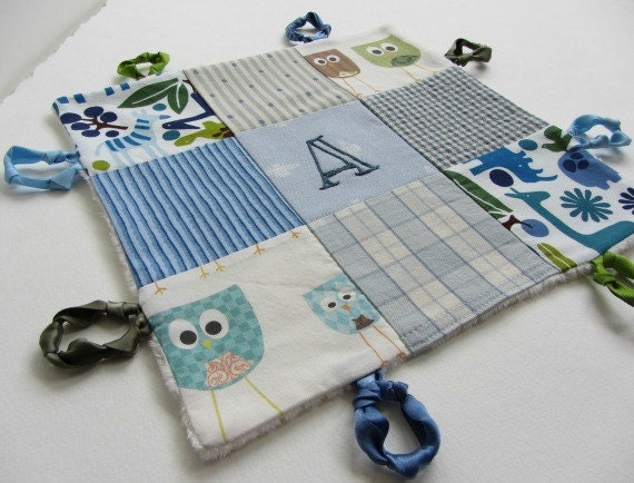 Personalized Baby Boy Lovey with Hand Embroidery by Dolce Dreams