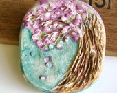 Handmade Polymer Clay Pendant/Focal - Imprint Series