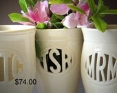 INFO ON .... Custom Monogram Vase - Wedding, commitment ceremony / bridesmaid gift - handmade to order
