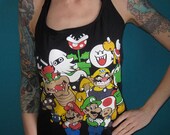 Super Mario retro gamer shirt halter top Small Medium Large or Extra L