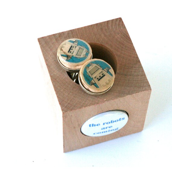 Robot Cufflinks, Geek Cufflinks, Cork Cufflinks, Upcycled Cufflinks, Geek Gift, Science Cufflinks