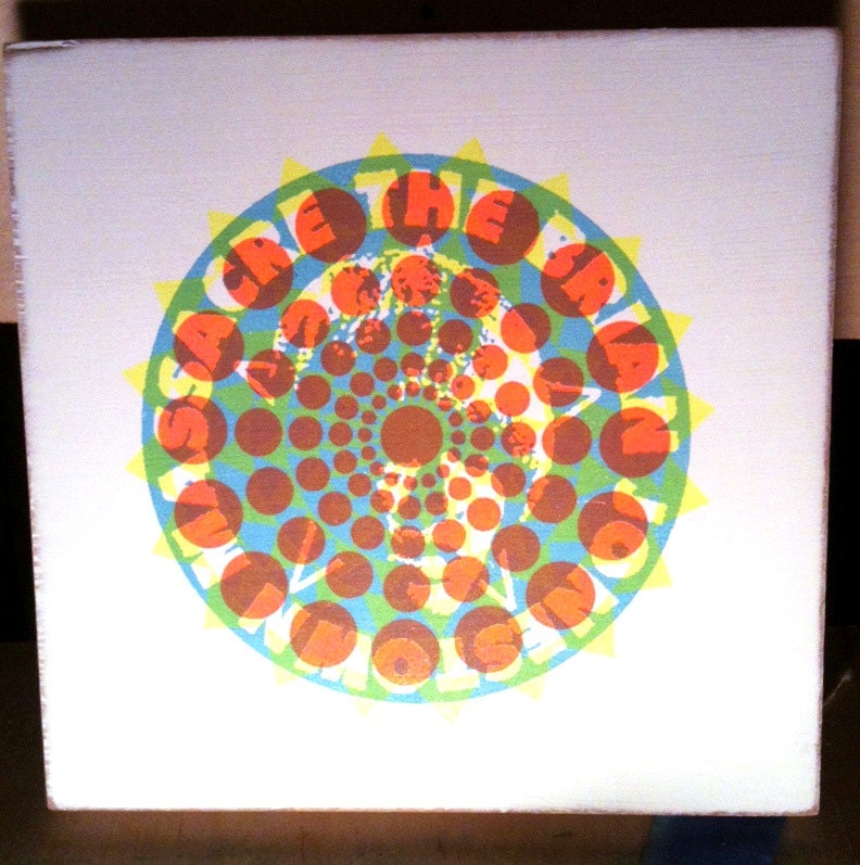 Brian Jonestown Massacre Psychedelic OP Art Screenprint Plaque