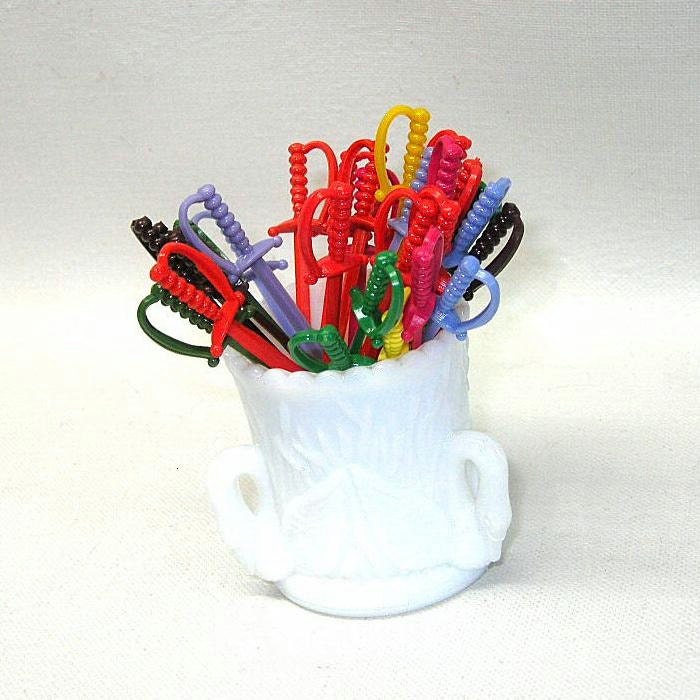 Vintage Westmoreland EAPG Swan Toothpick Holder and Sword Skewers