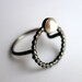 Floating Pearl Halo Ring - Handmade Sterling Silver Pearl Ring