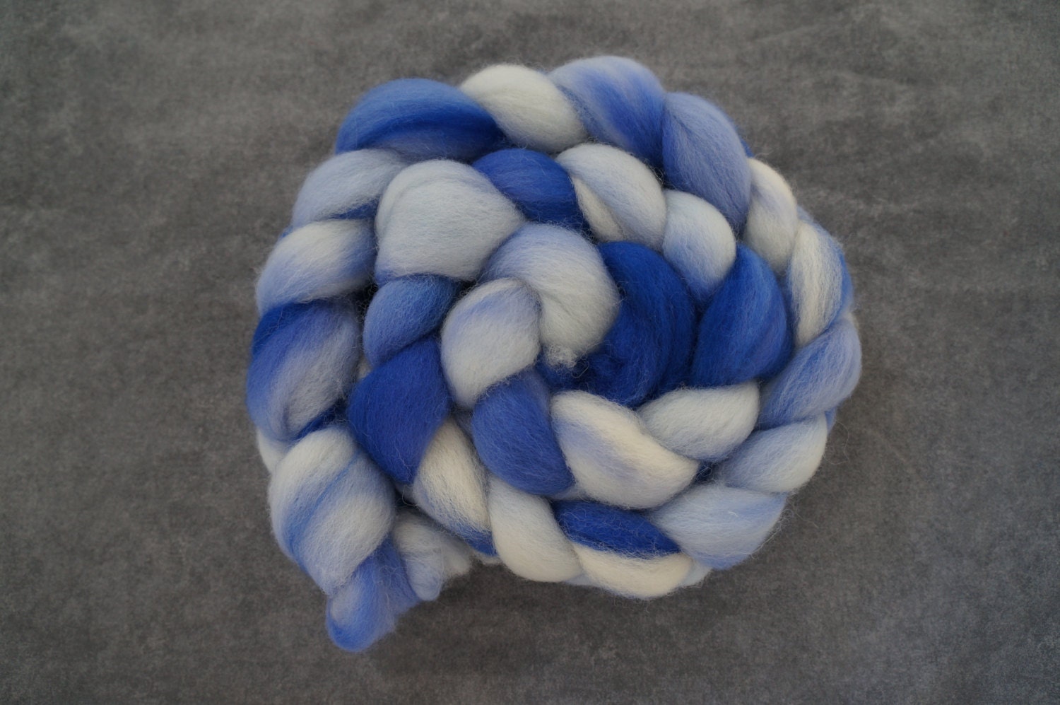 Hand Dyed Shetland Wool Spinning Fiber - 4 ounces - Blue Clouds