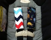 Cute Little Monsters and Rainbow Chevron Car Seat Strap Covers