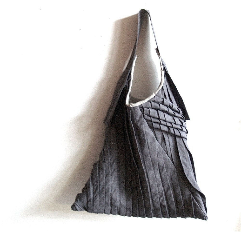 sling tote bag - grey linen