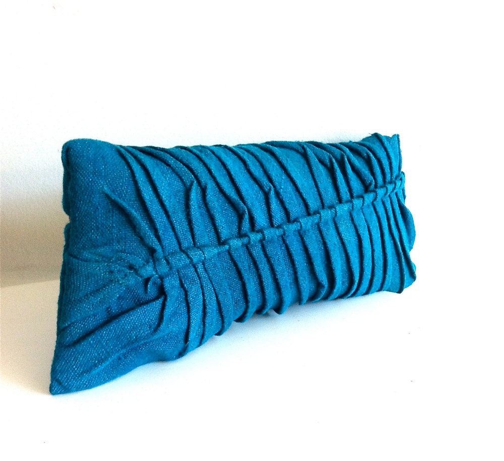 feather texture clutch - peacock blue
