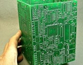 RECYCLED  Circuit Board Utensil Holder/PENCIL BOX Geekery Repurposed Organizer pb11