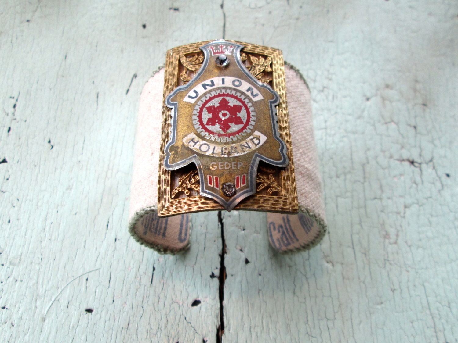 Eco Friendly Cuff Bracelet - Repurposed Vintage