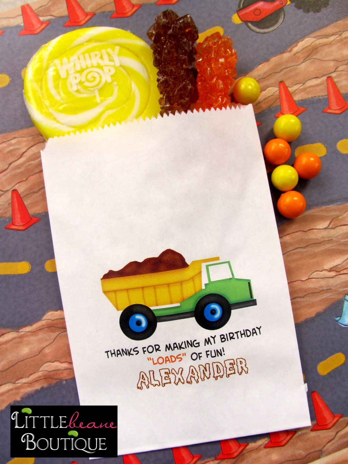 Contruction Candy Bags, Construction Birthday party,  Favor bags, Candy Buffet, Birthday party, Sweets, Treats, Set of 24