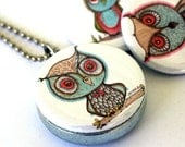 Owls (recycled magnetic locket set)