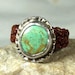 American turquoise ring,   silver , turquoise and leather ring