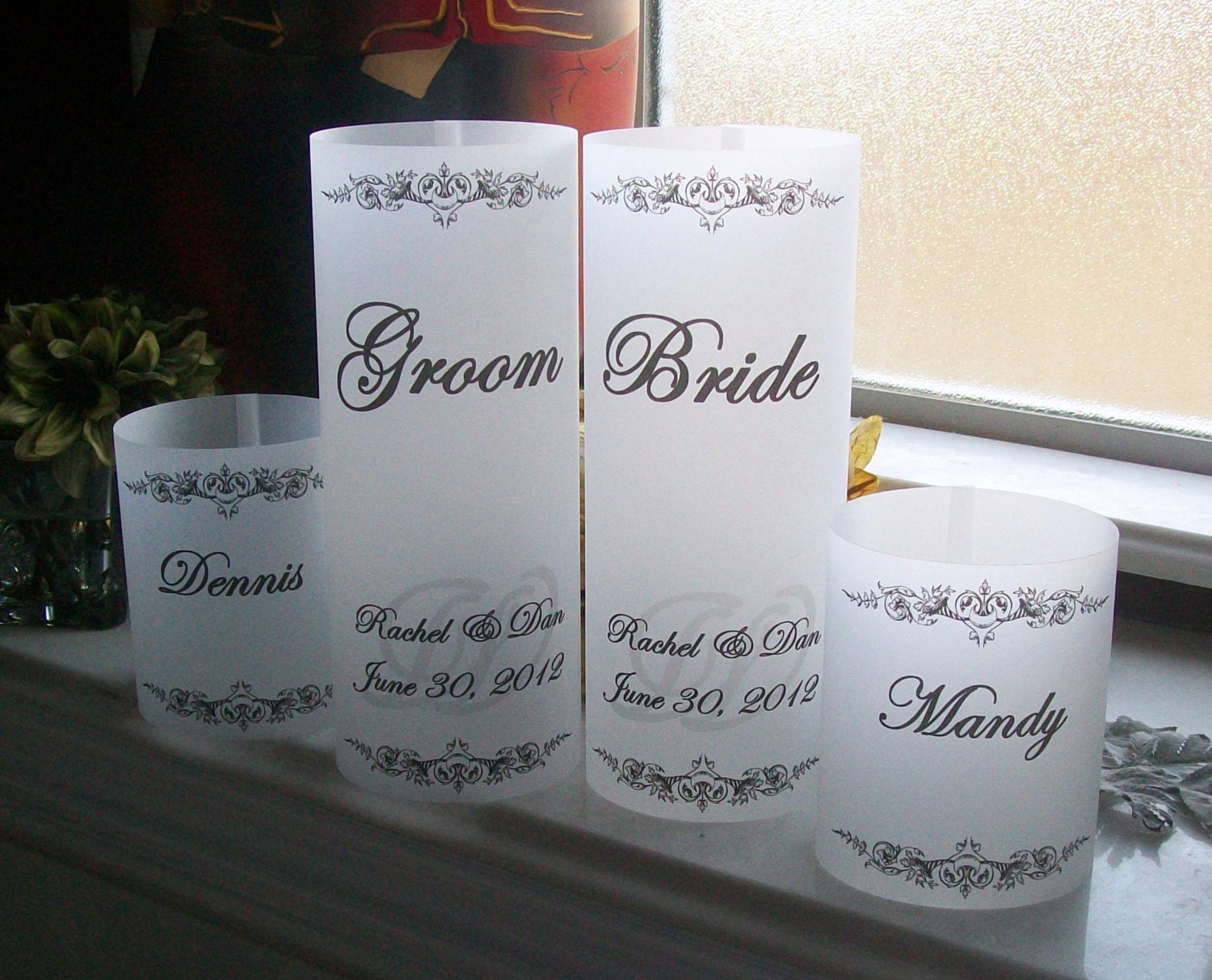 Vellum Luminarie Table Placecards - Personalized with Monogram