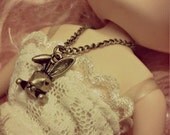 Mori Girl Bunny charm Nature girl Necklace for Blythe, Pullip or Odeco