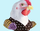 Hen art print 8x10