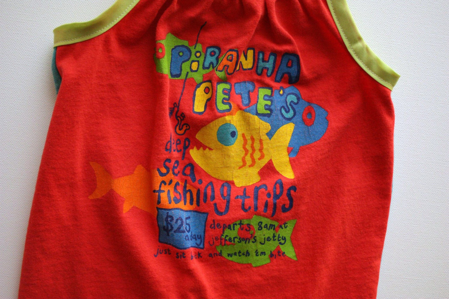 Fish Toddler Girls Pillowcase Style Summer Dress -- Made From Upcycled T-shirts