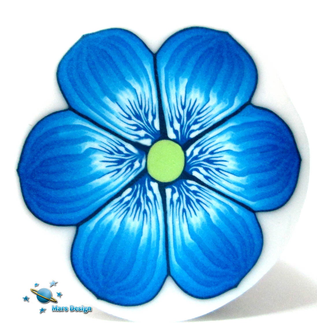 Polymer clay  flower cane - blue FLOWER cane  -by Mars