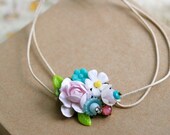 Petite blooms. floral corsage string bracelet. tiedupmemories