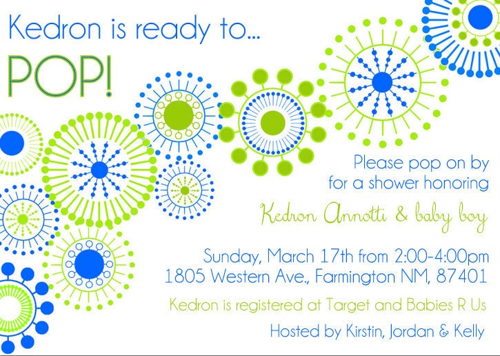 printable invitations- READY TO POP baby shower