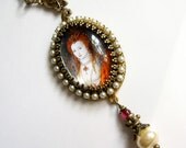 Queen Elizabeth Necklace with Pearls and Garnet - SCA - Faire - Rennaissance Style - Very Period