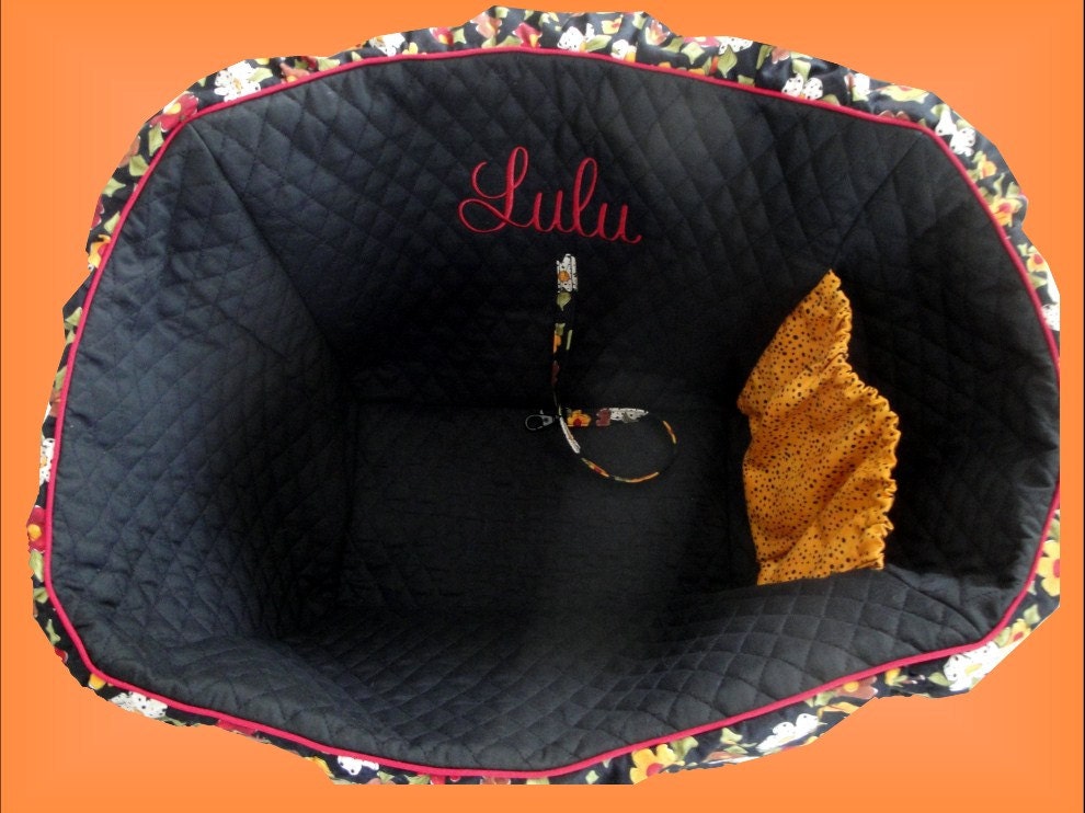 Bicycle Basket Liner for - Dogs - Pets -  Includes Embroidered Personalization