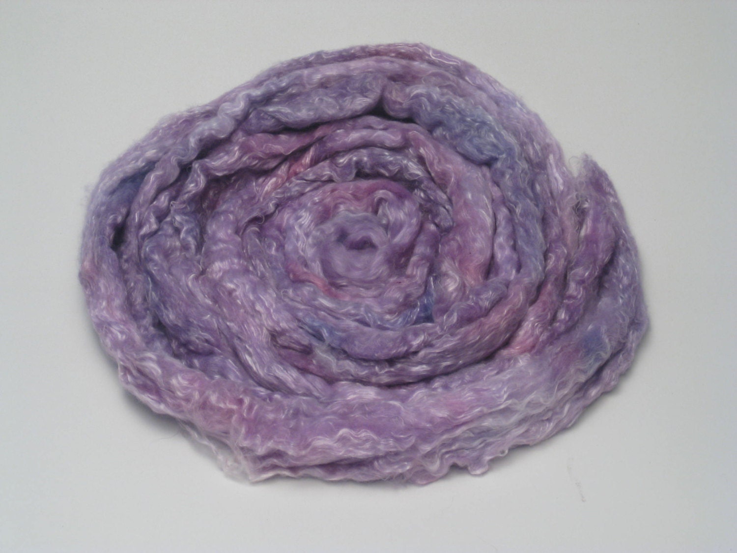 Hand dyed Merino Tencel Roving Lavendar Violet Purple