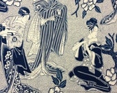Alexander Henry Woodcut Geisha Japanese cotton fabric half yard