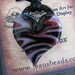 Glass Lampwork Wig-Wag Heart Pendant