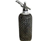 Large, Silver and Glass Vintage Seltzer Bottle