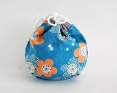 Yarn cozy -- Round drawstring bag -- Japanese silky cotton
