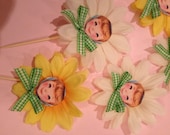 Daisy Girl Cupcake toppers Set of Six for Birthday Party or Alice in Wonderland Party Il_170x135