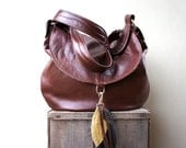 NEW//Lizzy/// in Mahogany Leather with Two Way Strap