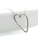 Wire Heart Necklace, Metalwork Necklace, Sterling Silver Necklace, Hammered Heart Necklace, Valentine, Fashion Jewelry Under 50