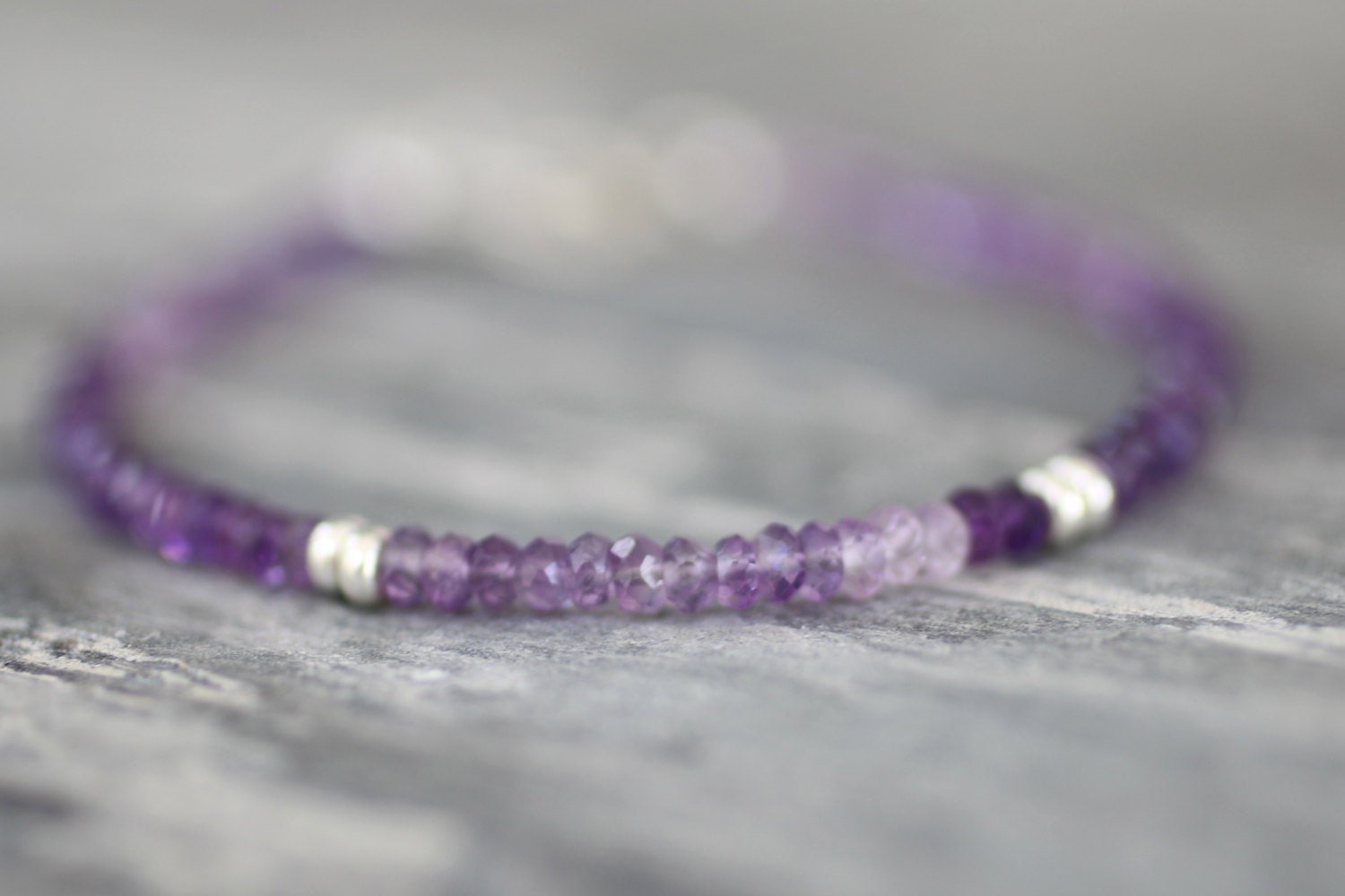 50% OFF.. Amethyst Stacking Bracelet.