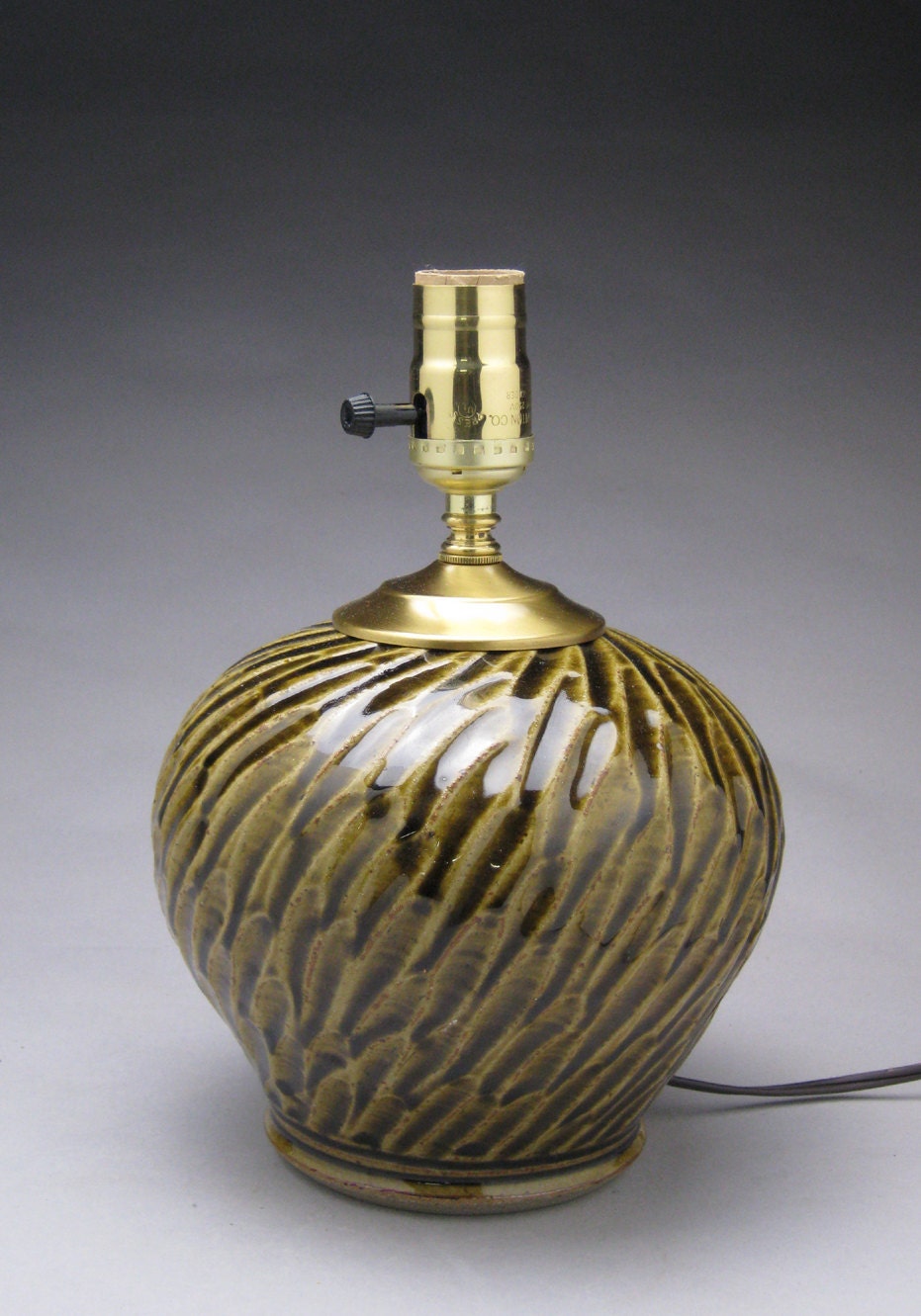 Table Lamp Carved/ Fluted Design