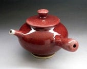 Porcelain Tea Pot - Copper Red