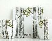 Summer Aspen Forest - 3 Piece Personalized Anniversary Collection - Large Mugs and Sharing Plate