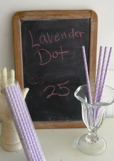 Lavender, White Small Swiss Dot Paper Straws 25 boxed ready for your party Il_170x135