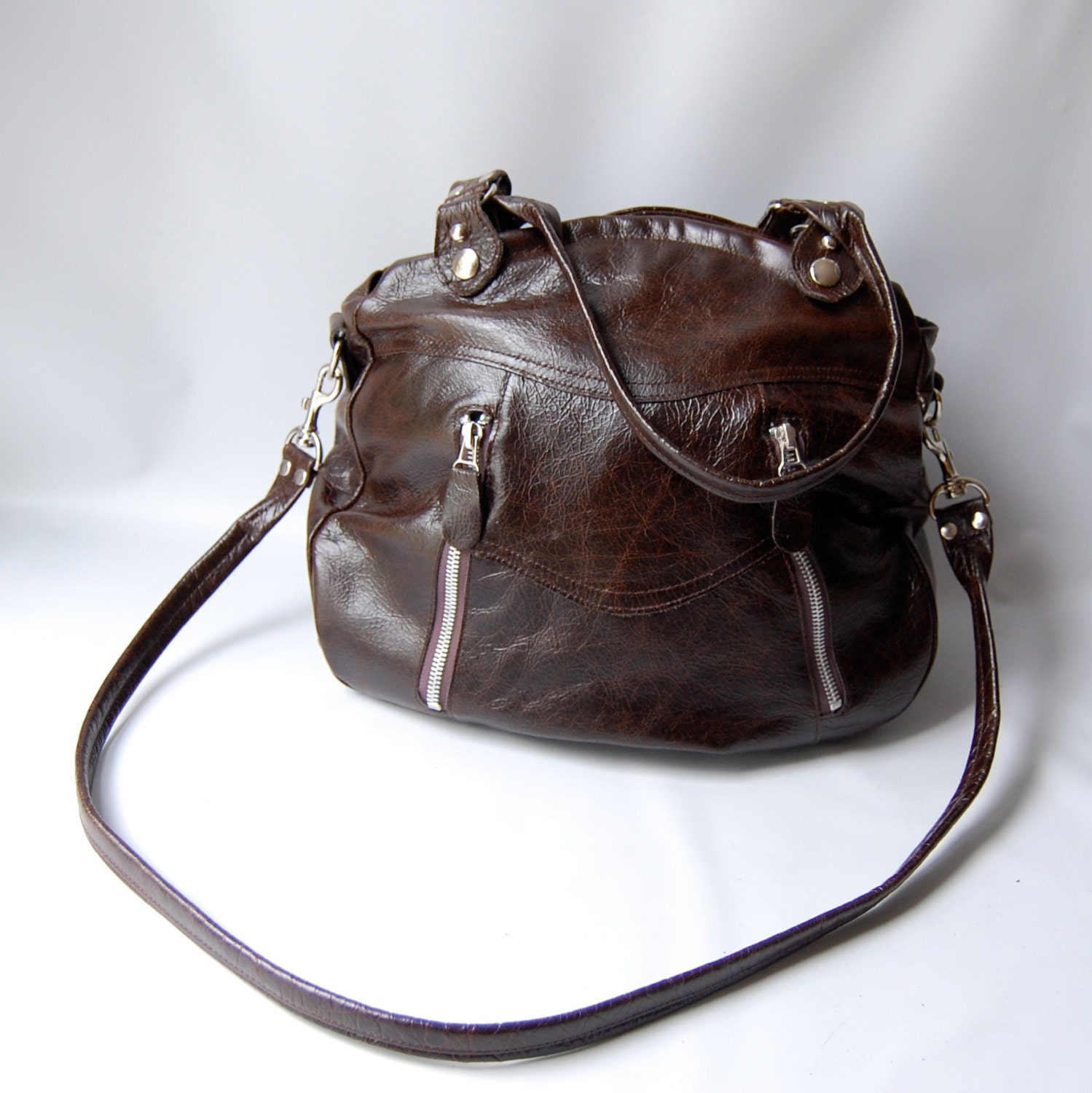 SAMPLE SALE - Larch leather bag in dark brown