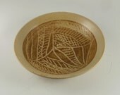 Handcarved Pottery Bowl Earthy Glaze