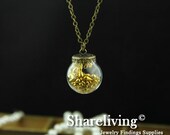 2 set 12mm Clear Glass Globe Bottle With Antique Bronze Crown Cover HC152A