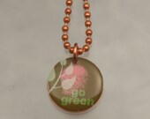 Handmade Copper Flower Charm Pendant Necklace Upcycled Repurposed Penny- Go Green - Womens Jewelry