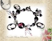 Broken China Bracelet - Broken China Charm Bracelet - Broken China Jewelry - Cameo Bracelet