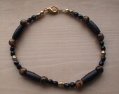 Tiger Eye Bone Brass Bracelet Handmade Gifts Father Men Brother Unisex Anklet DragonflyRidge